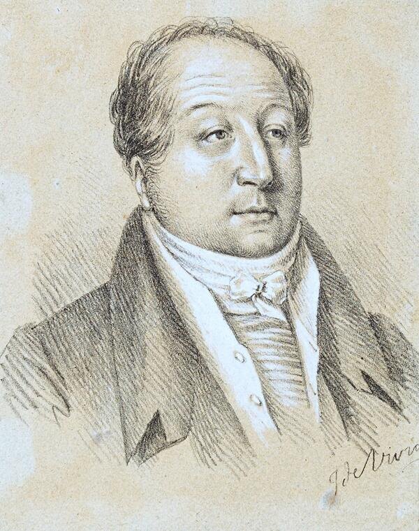 Портрет Василия Львовича Пушкина работы И.Е. Вивьен де Шатобрена, около 1823 года