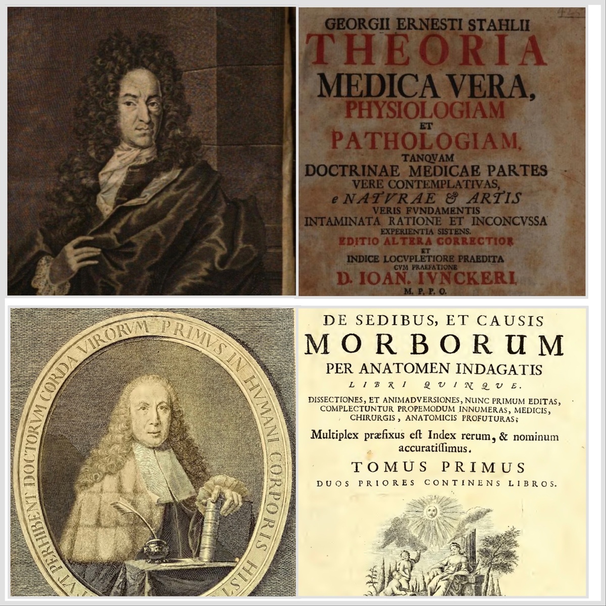 В верхней части Эрнст и его труд на более чем 1000 страниц латинского текста. В нижней части Джованни, со скромной 800-страничной книгой. 