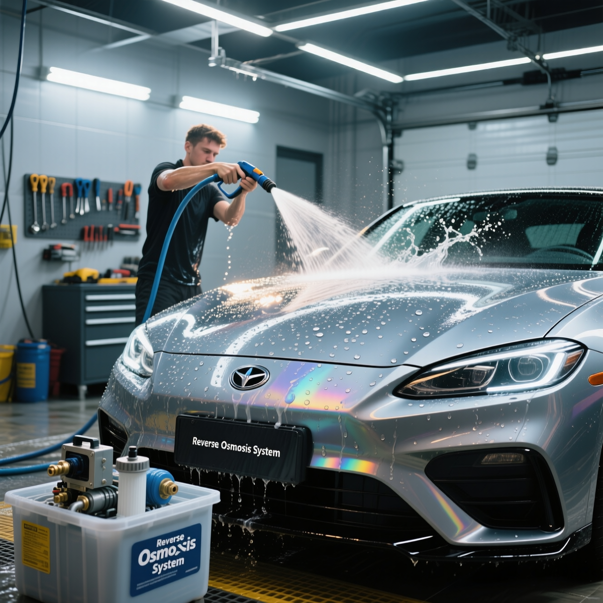 Мойка автомобиля водой обратного осмоса