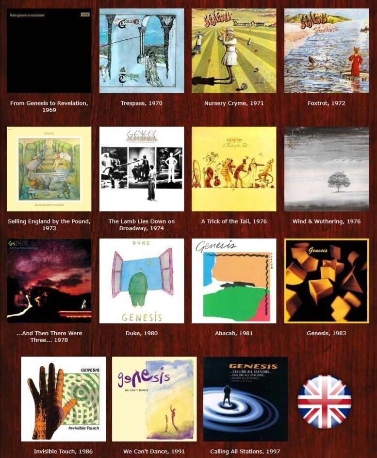 Все 15 студийных альбомов Genesis