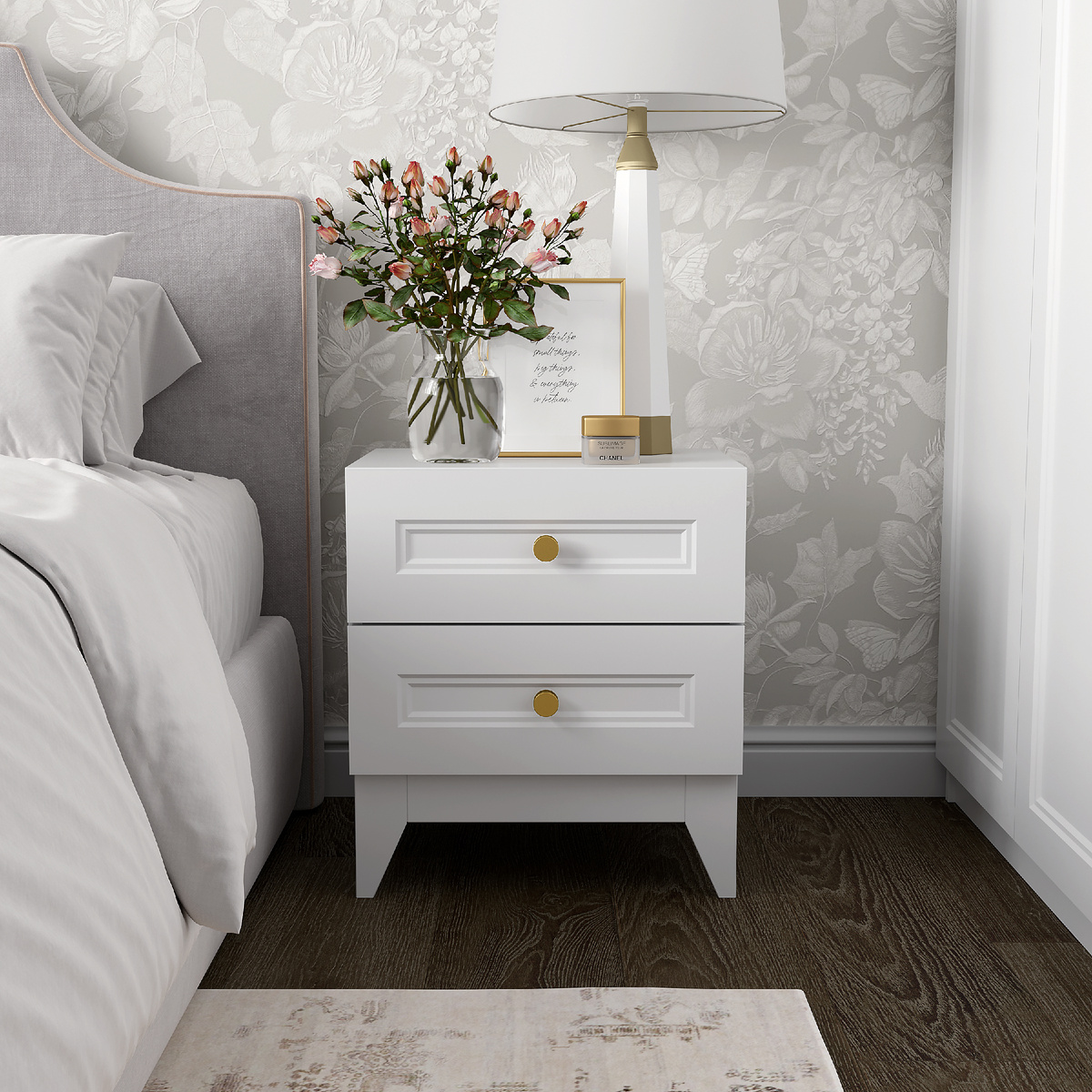 Тумба прикроватная Классика LAGOM, с двумя ящиками - 4440926592