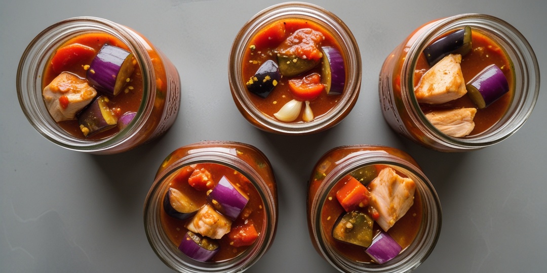 Готовим в автоклаве курицу с баклажанами в аджике!