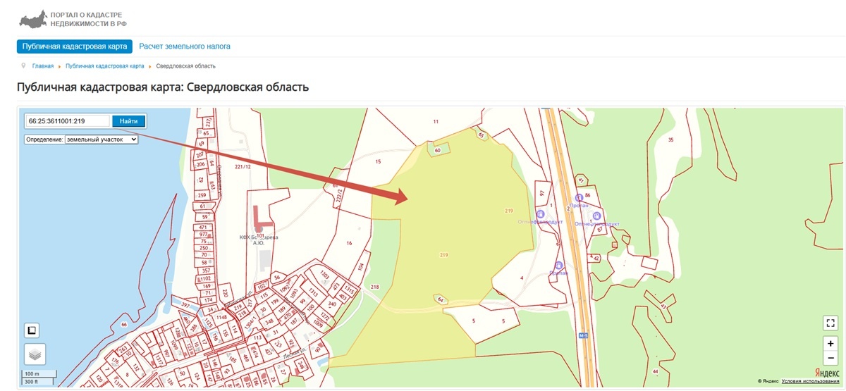    Фото: участок на кадастровой карте