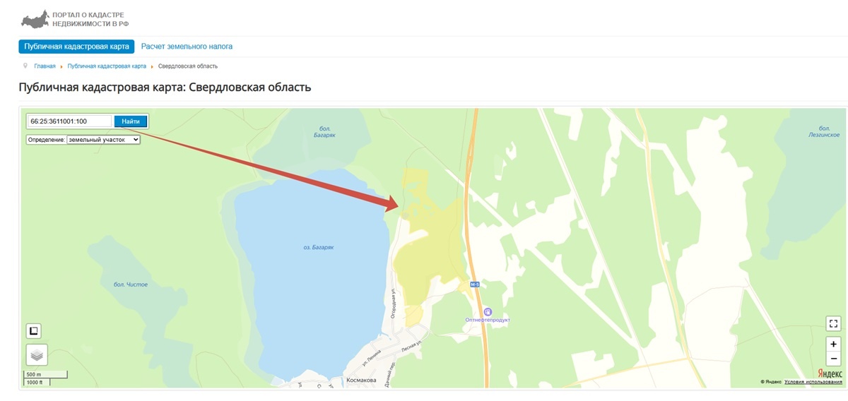    Фото: участок на кадастровой карте