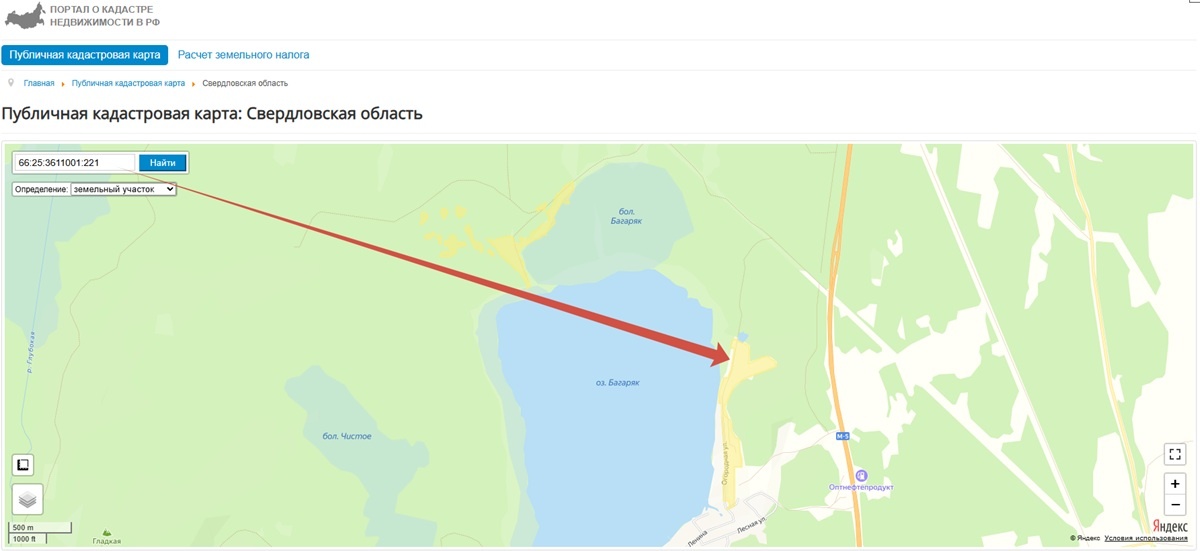    Фото: участок на кадастровой карте