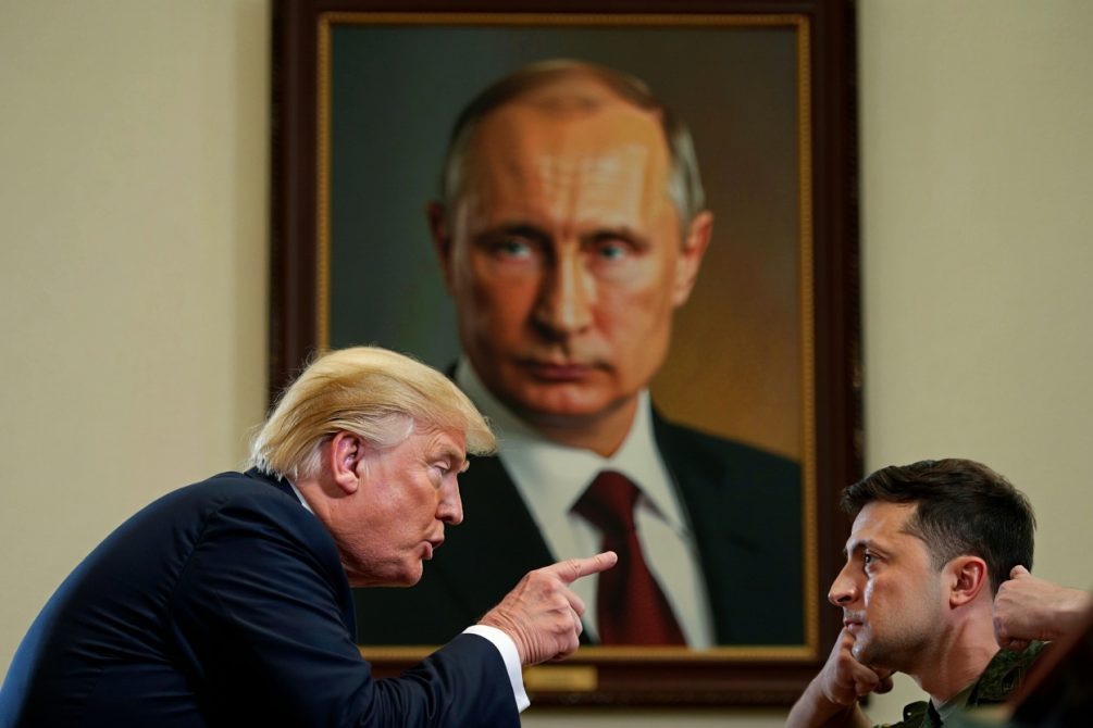   Трамп снова покажет Зеленскому его место. Иллюстрация: Блокнот