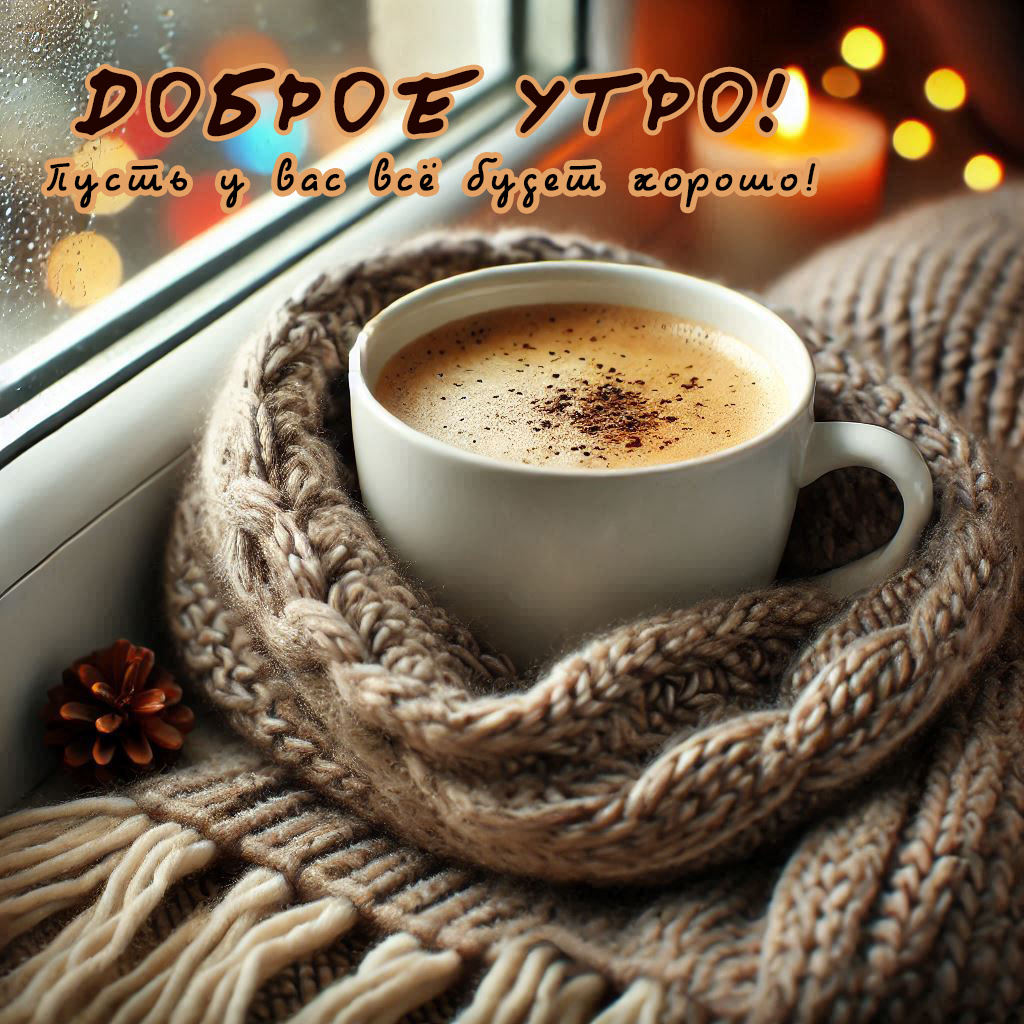 Пусть этот день начнётся с улыбки и кофе у окна.