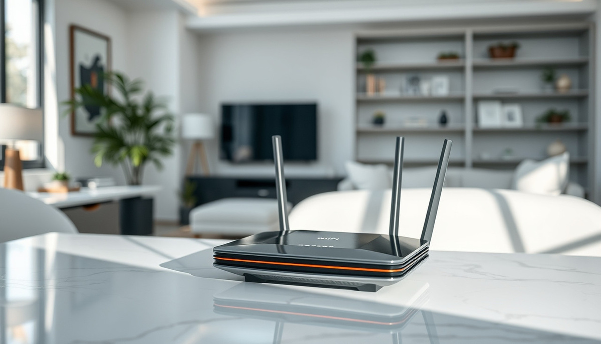    Изображение Wi-Fi роутера в современном интерьере