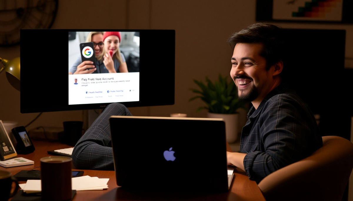    человек, использующий два Google аккаунта на ноутбуке