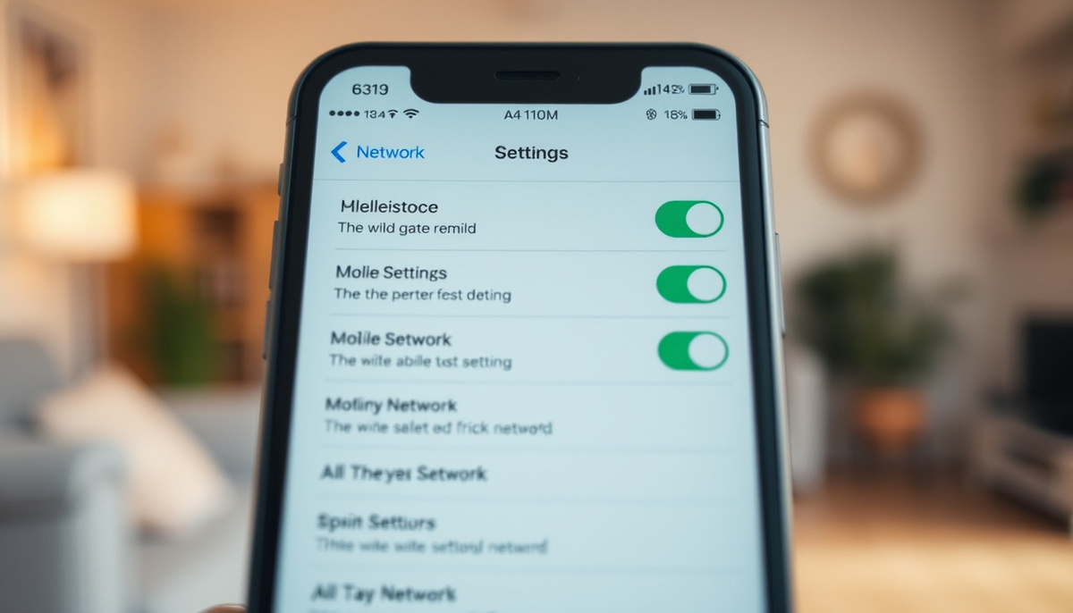    Настройки мобильной сети на экране смартфона, только фон visible.