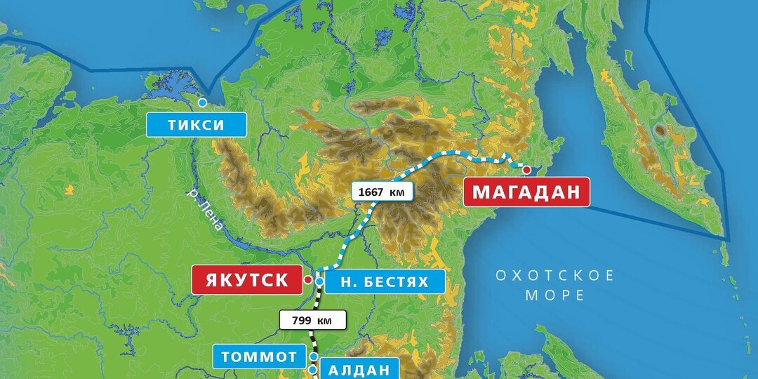 Железные дороги Якутии показали карту будущей магистрали до Магадана