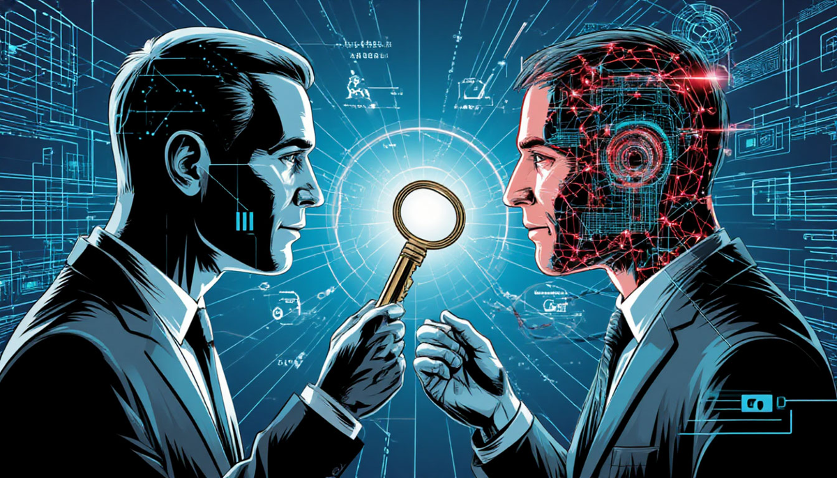 Схематичное изображение передачи квантового ключа между двумя участниками