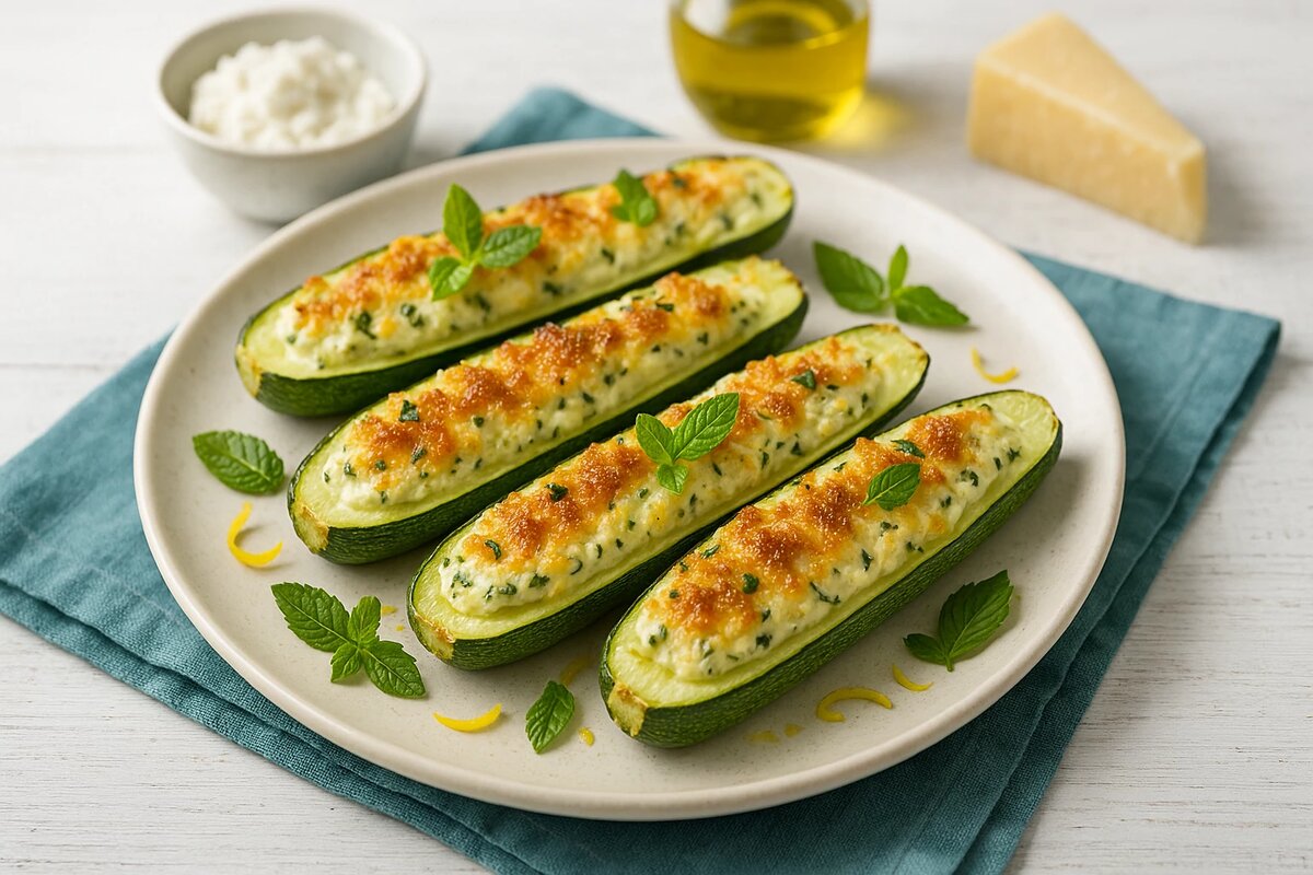  Запеченные кабачки с рикоттой и мятой