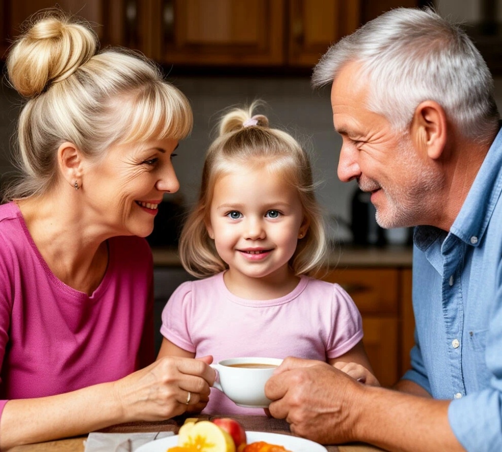 Варя с бабушкой и дедушкой