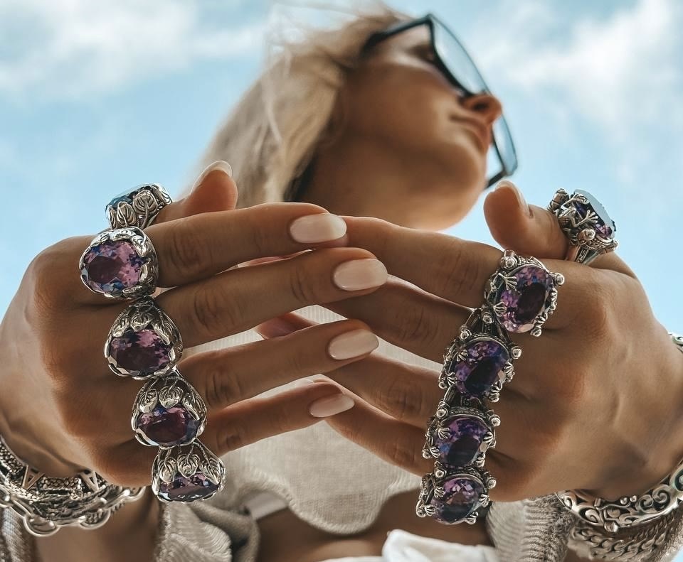 кольцо JUNGLE, кольцо FROG с аметистом