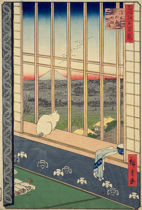 «Рисовые поля Асакусы и фестиваль Ториномати №101» Утагава Хиросигэ 1857