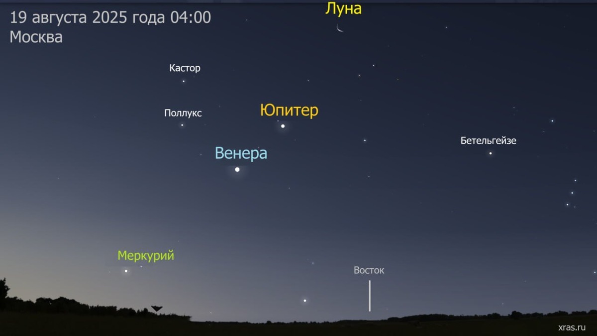    Так расположатся планеты в 4 утра 19 августа