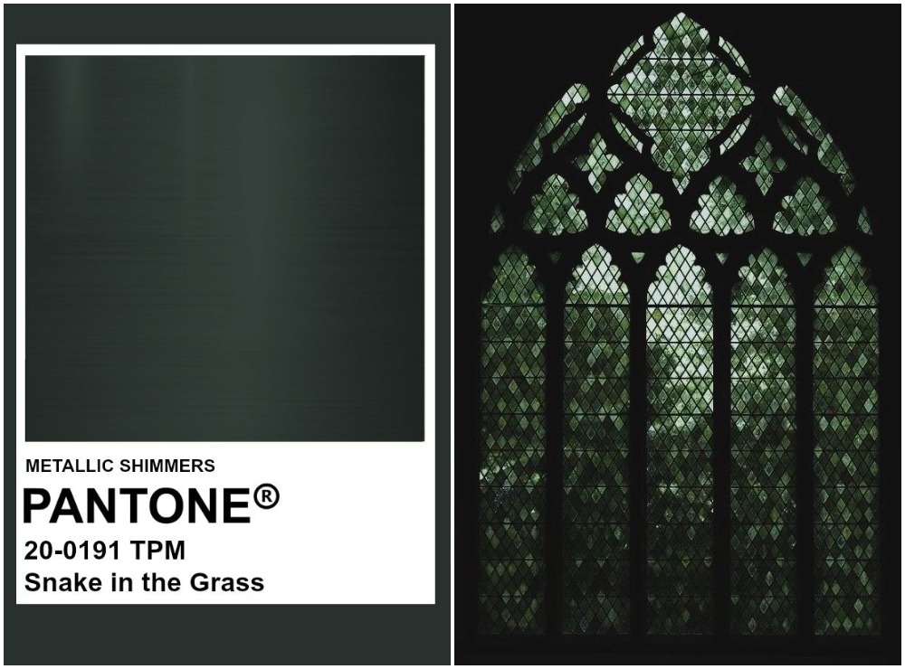 2. Pantone Snake in the Grass. Витраж.