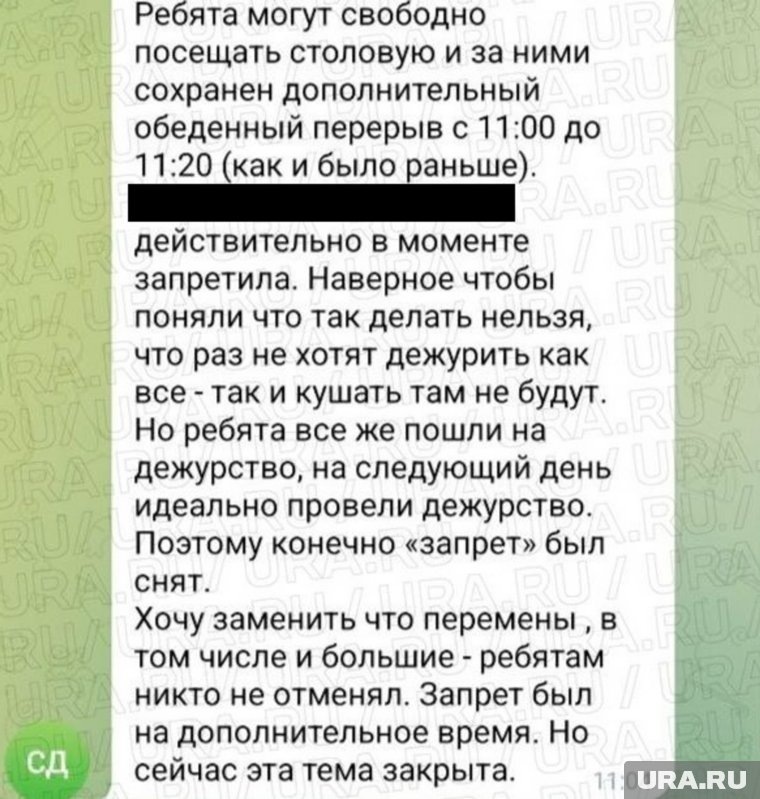 Запрет отменили после того, как родители возмутились, а дети — подчинились. Фото: читатель URA.RU