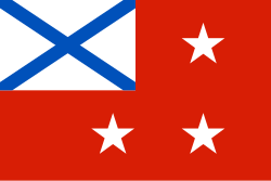 Пример: флаг командующего флотом в ВМФ России (с 2000). Источник: Википедия.