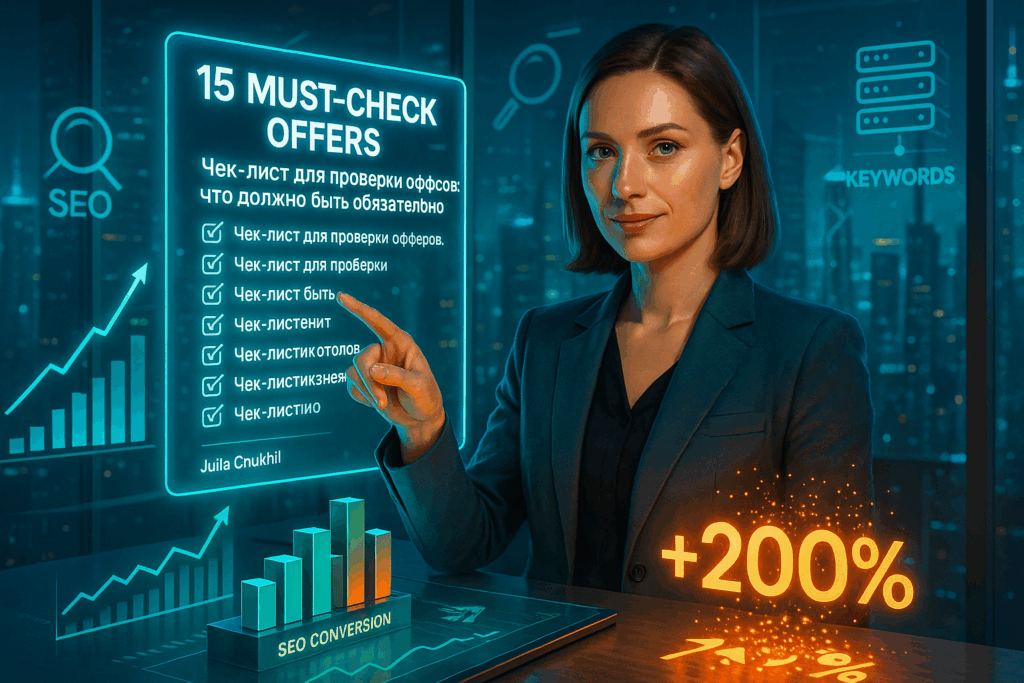    2025: Чек-лист от Юлии Чухиль — 15 обязательных пунктов для проверки офферов и взрывного роста конверсии в SEO Юлия Чухиль