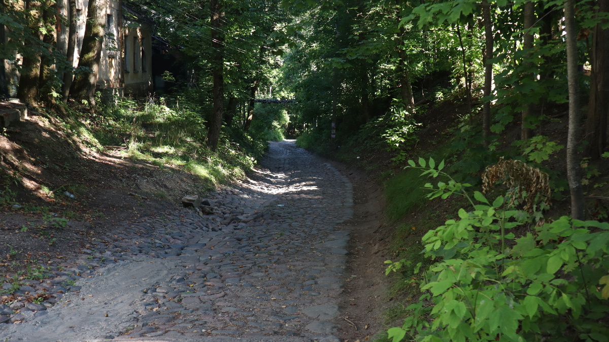 Кое-где попадается булыжная мостовая (ул. Войкова)