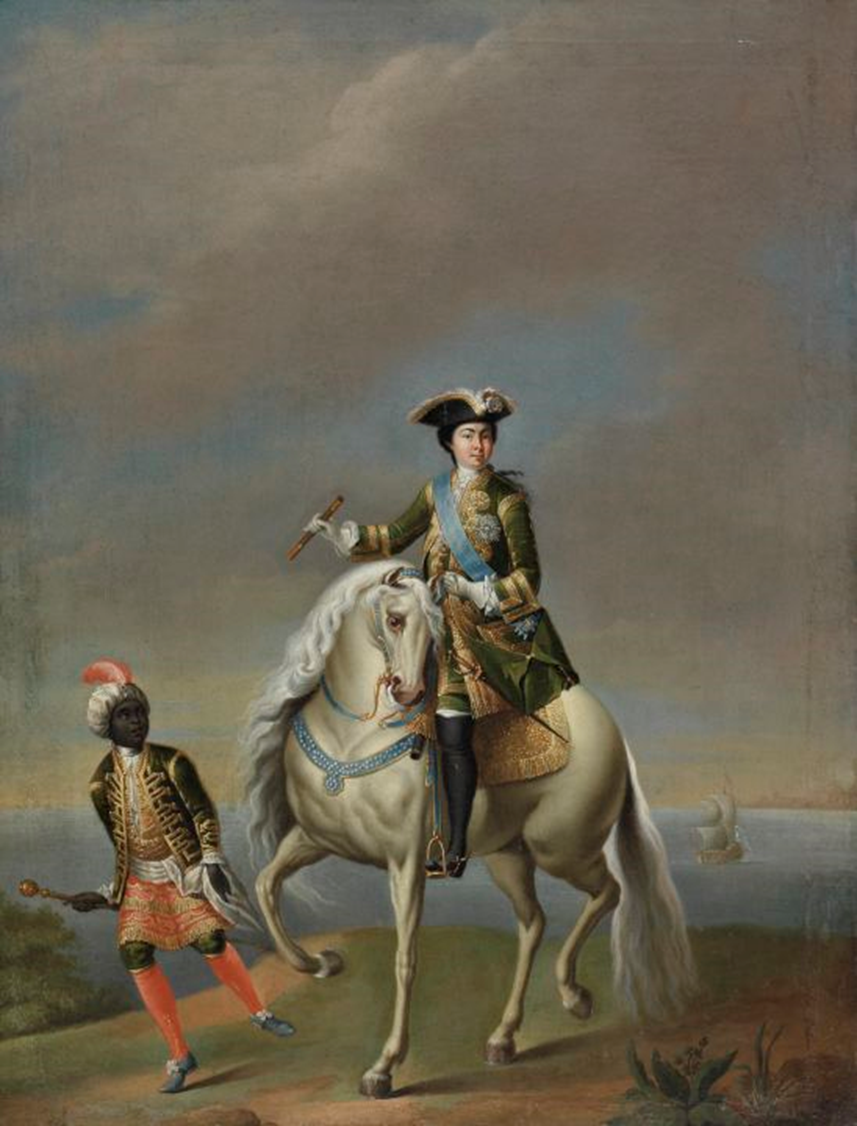 Екатерина I в сопровождении арапчонка. Худ. Георгий Грот