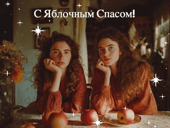 Сгенерировано «Известиями»
Яблочный Спас: анимация с яблоками для подруги