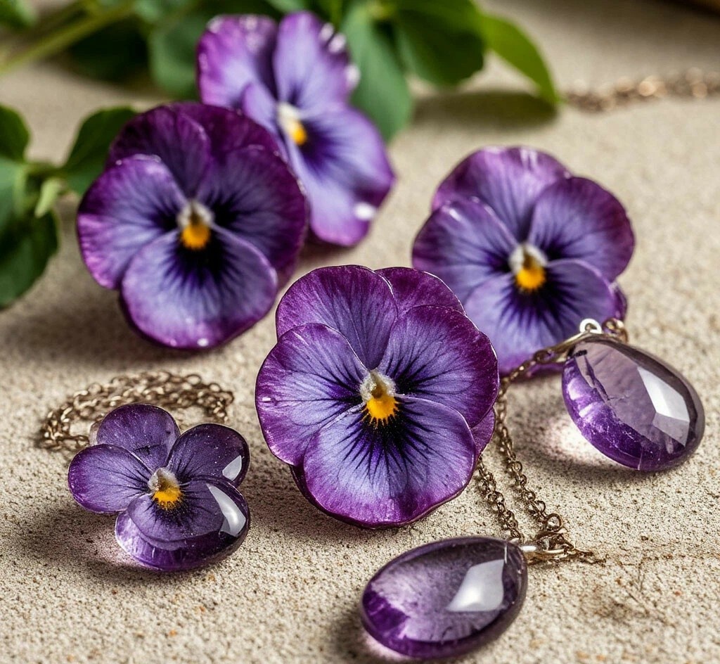 Украшения из виолы и смолы