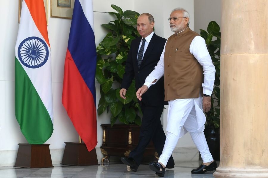    Президент РФ Владимир Путин и премьер-министр Республики Индии Нарендра Моди / Источник: © Максим Блинов/РИА Новости