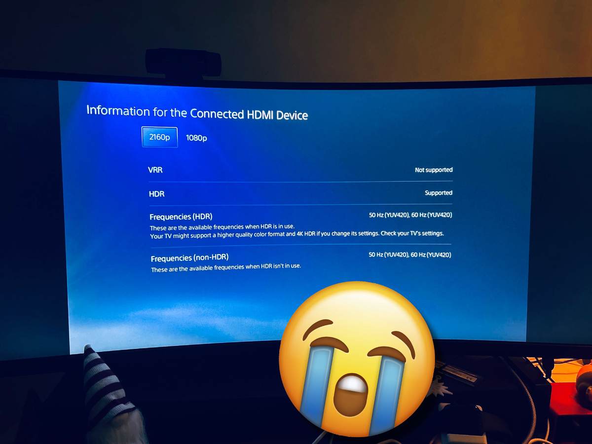 Так выглядит отсутсвие поддержки разрешения 1440 пикселей (2k) на Ps5.