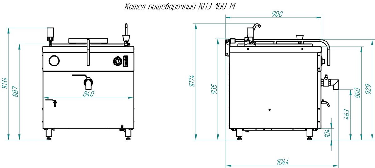 Чертеж Котла пищеварочного электрического Kayman КПЭ-100-М