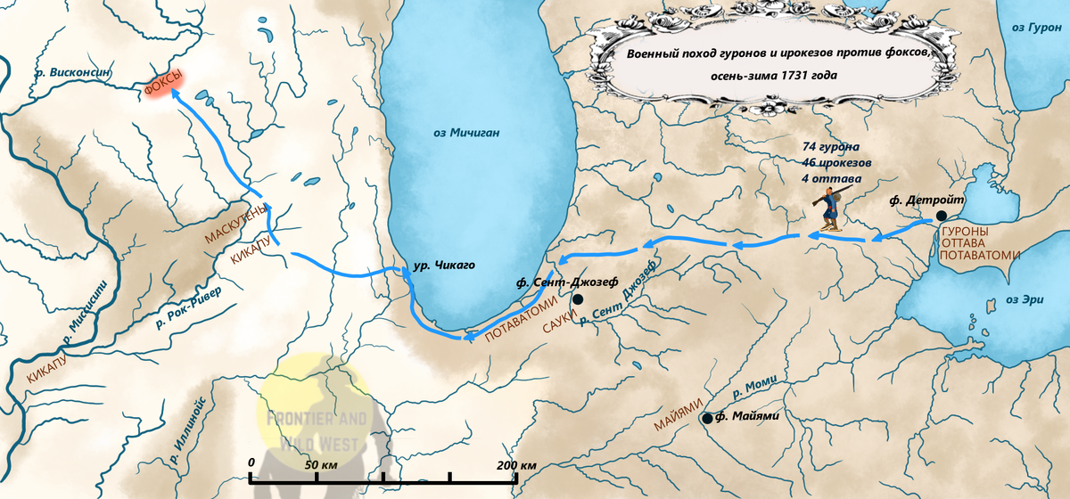 Темная и светлая зоны карты - примерное расположение зоны лесов и лесостепи. 