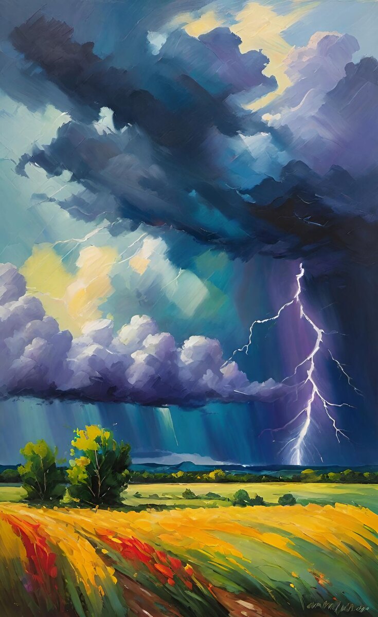 Непогода. Иллюстрация создана с помощью нейросети DreamAl.