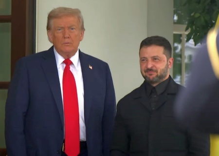    Трамп не вышел встречать европейских лидеров, съезжающихся в Белый дом, но встретил Зеленского