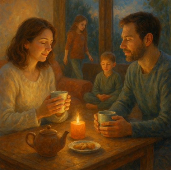 Семейные ритуалы для снятия стресса (вечерний чай, прогулка, медитация)