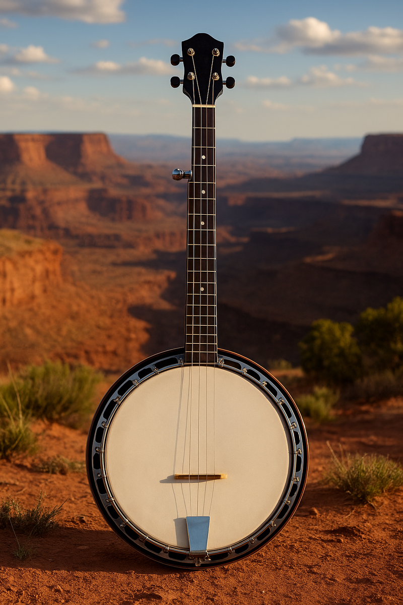 Банджо звучит так, будто ветер несёт мелодию через каньон.