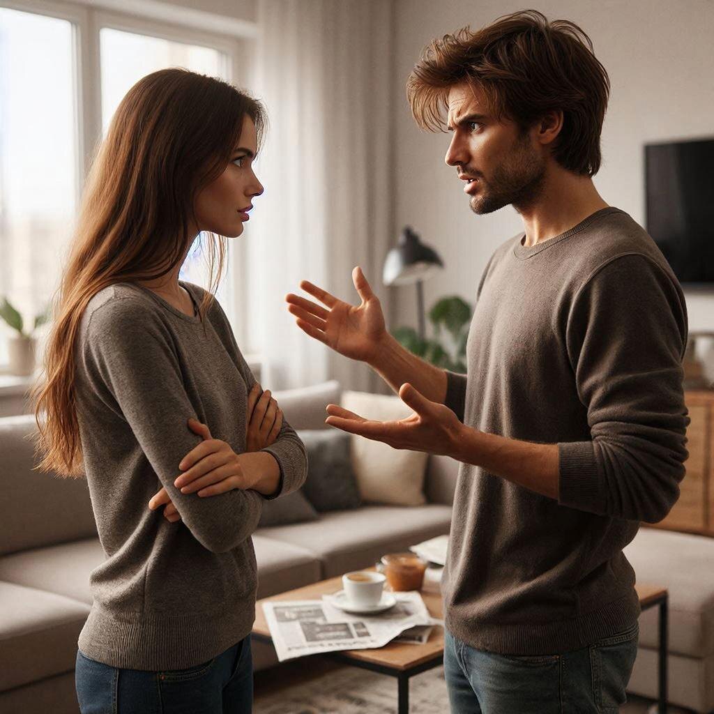 Молодые супруги спорят. Это всегда бывает.