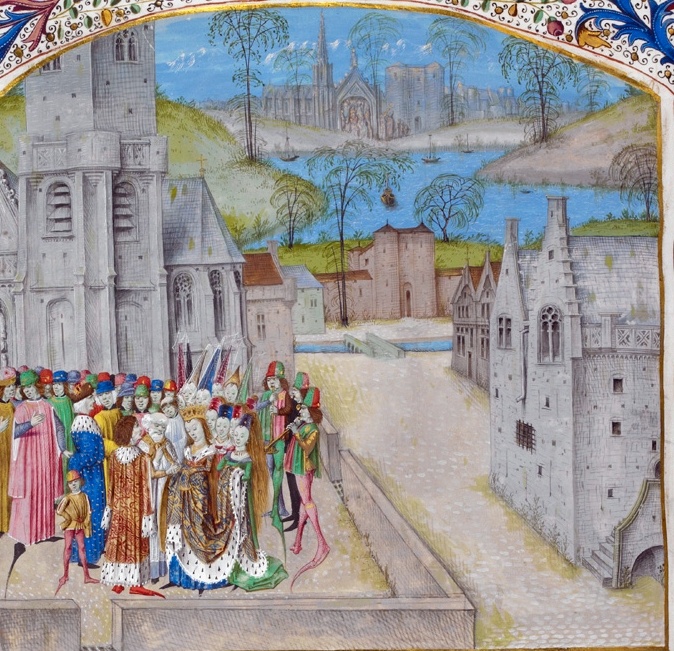Бракосочетание Эдуарда II и Изабеллы. Миниатюра из «Староанглийских хроник»