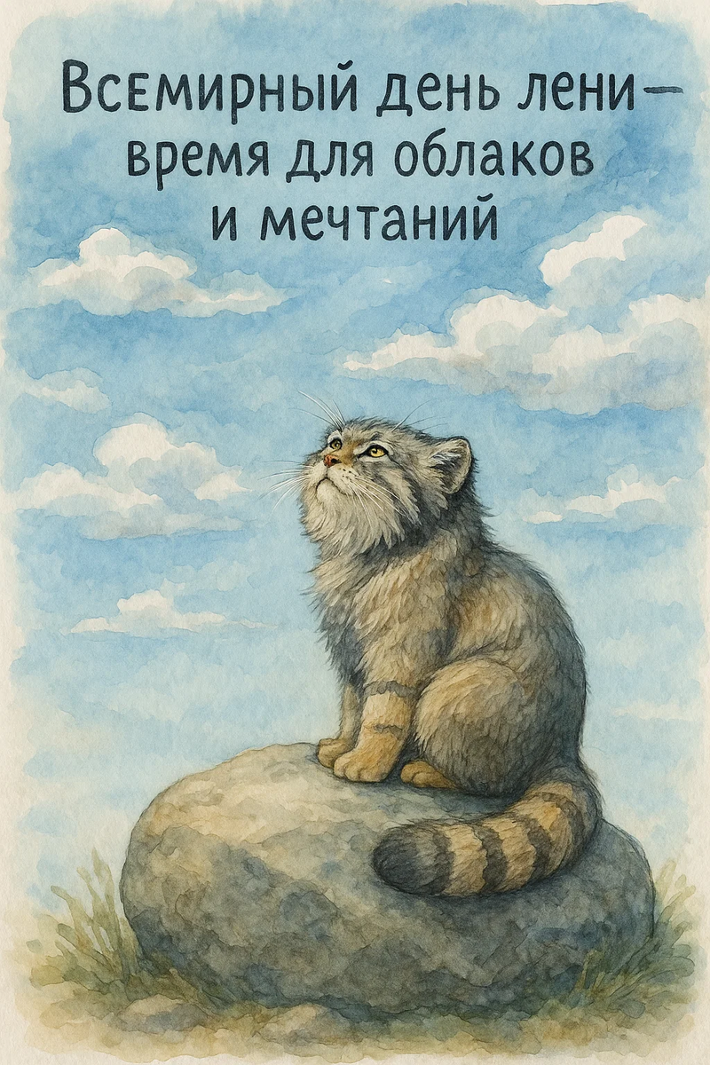 Открытка из серии «День лени» создана по моей задумке с помощью нейросети.