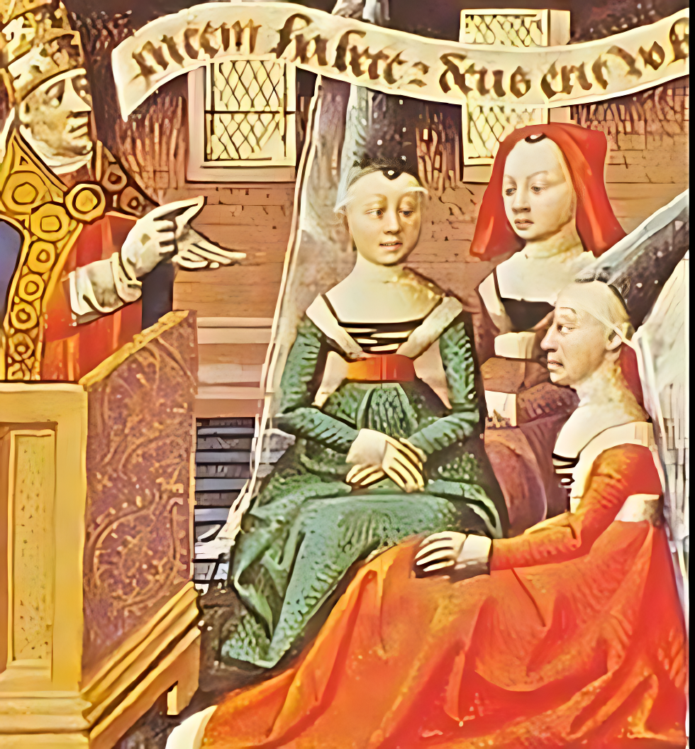 Бертрада де Монфор. Миниатюра XV век неизвестного автора