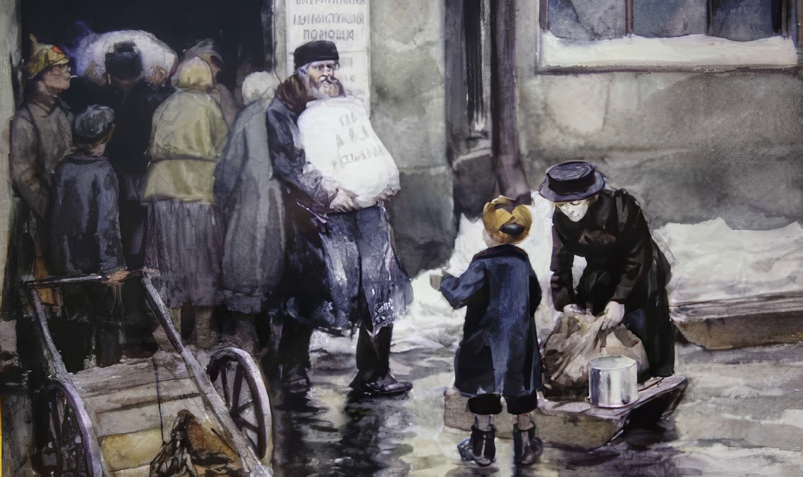 Выдача помощи АРА. Картина И. Владимирова