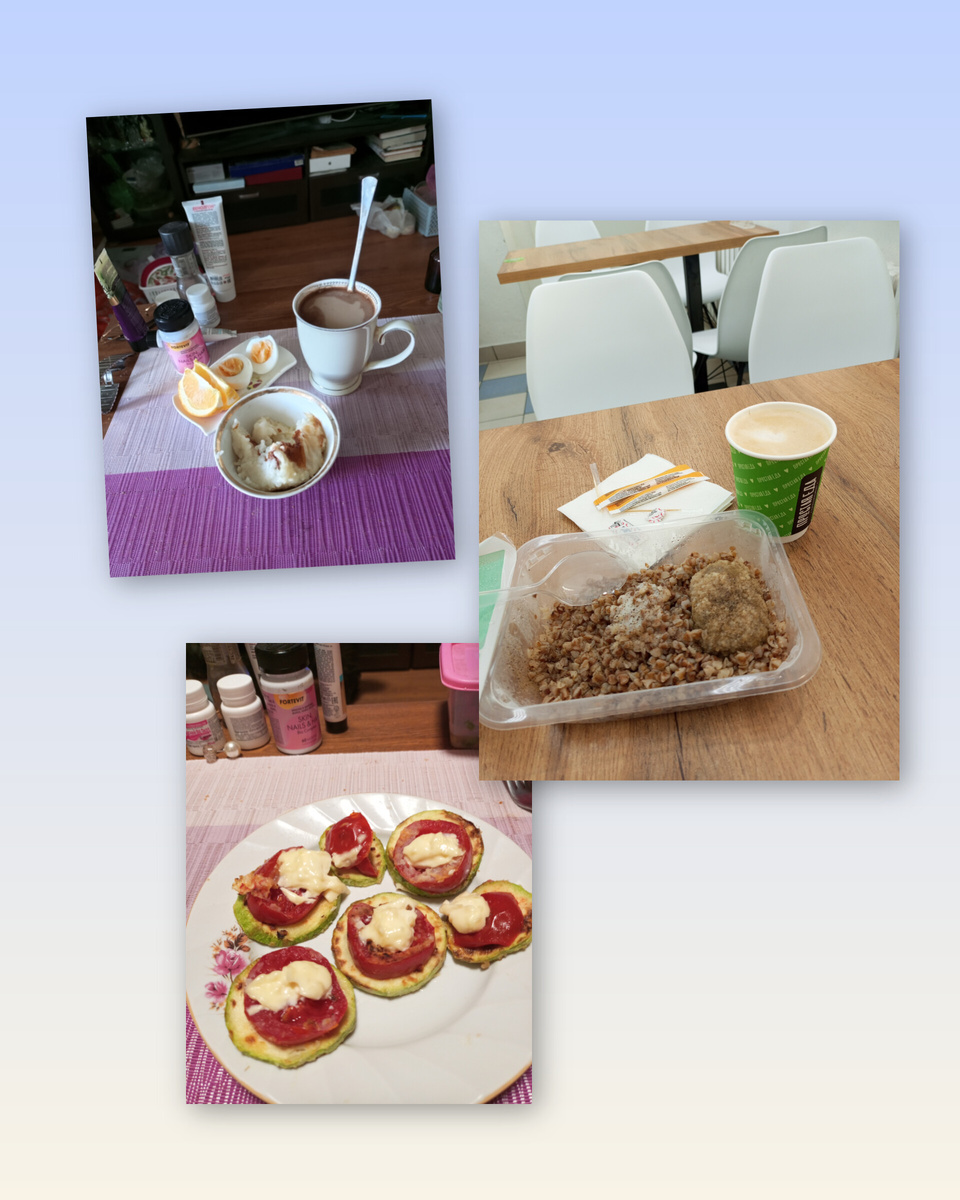 По питанию на 1490ккал. Я еще два яйца съела и селедки немного