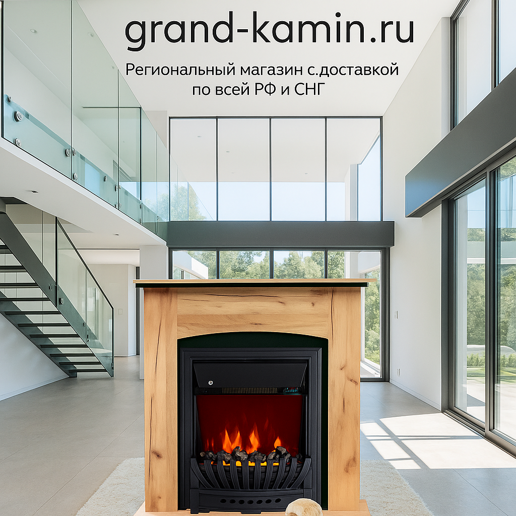    Электрический камин Barcelona с очагом Aspen Black: уют и элегантность в вашем интерьере как никогда раньше Kamin