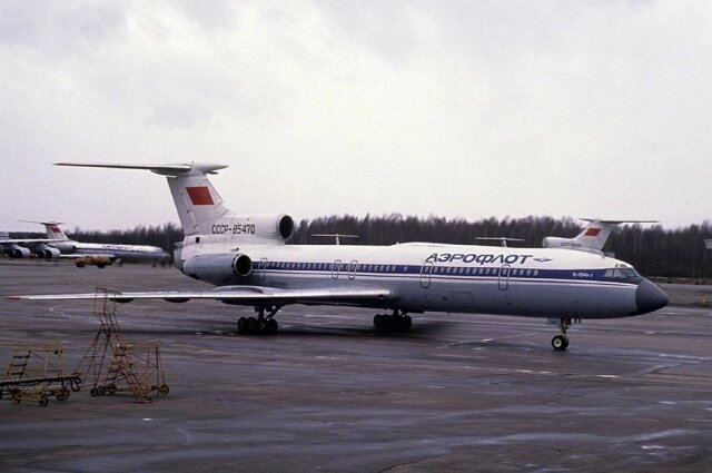    Ту-154, который в 1990 году угнали заключённые, в 2013 году отправили на металлом. Фото: ru.wikipedia.org