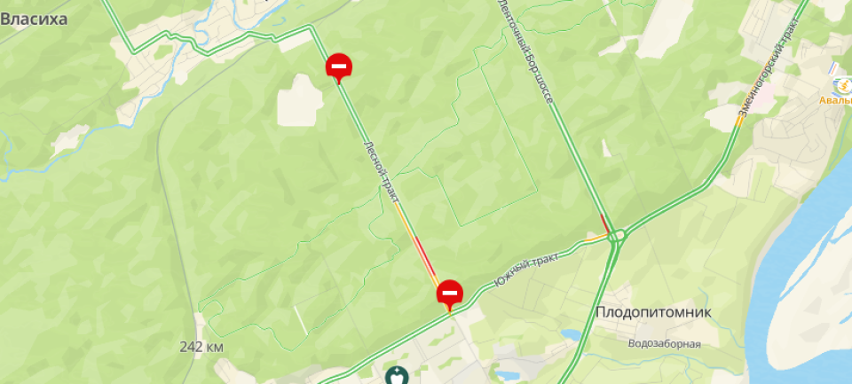    Перекрытие Лесного тракта. Источник: "2Гис"