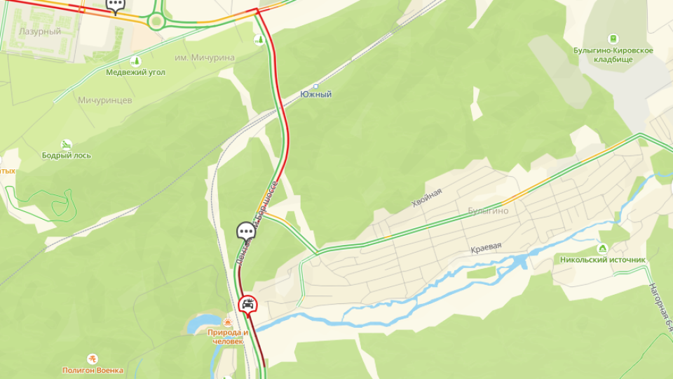    Пробки в Барнауле. Источник: "2Гис"