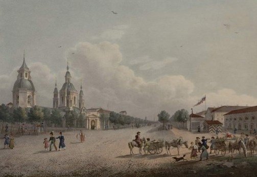 Собор Святого апостола Андрея Первозванного. Литография, К.П. Беггров. 