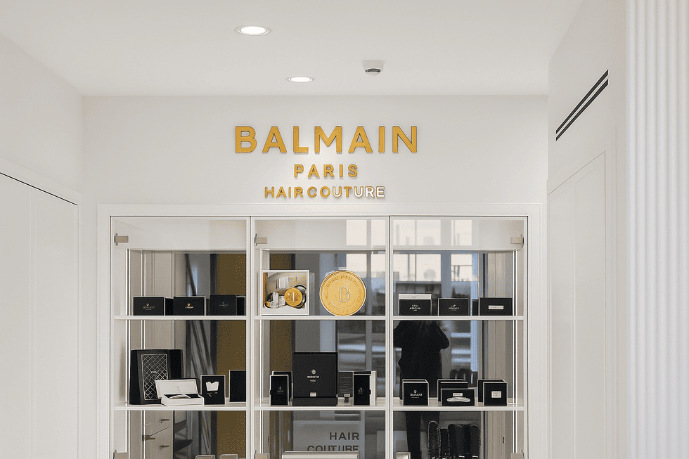 Кейс: интерьерная вывеска для бутика Balmain Hair Couture