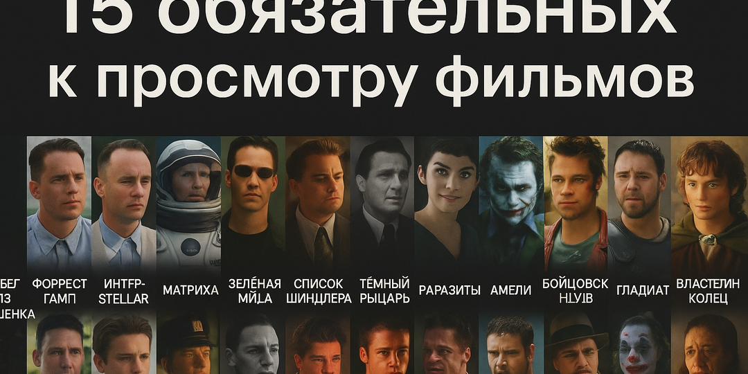 15 фильмов, которые стоит посмотреть хотя бы раз в жизни: от классики до новых хитов